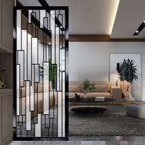 Modern minimalist glass screen partition wall living-room bedroom sheltering home handwashing desk light transmission Xuanguan light and luxurious