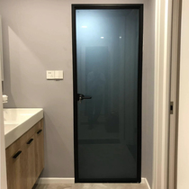 Black thin frame titanium magnesium aluminum alloy casement door Bathroom narrow frame casement glass door Nordic style