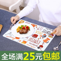 Customized logo non-slip placemats home Western placemats waterproof and anti-scalding table mats anti-scalding pans thermal pans large plates