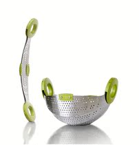 RMDLO UK Kitchen Picnic Stainless Steel Folding Leakage Mesh Steaming Water Drainage Basket Colander Steamer