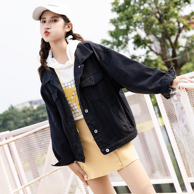 Denim jacket female spring and autumn students Korean version of bf loose 2020 spring new net red wild jacket loaded tide ins Denim jacket female spring and autumn students Korean version of bf loose 2020 spring new net red wild jacket loaded tide ins