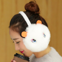 Earmuffs keep warm womens cute eyes Korean students thick winter ladies earmuffs warm plush cartoon winter ear protection