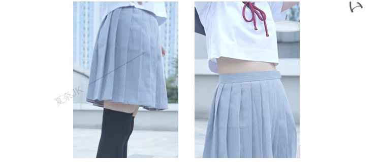 香奈兒熱線 夏奈T007 學院風JK制服 灰色三本線短袖日本水手服半裙套裝夏秋女 香奈兒熱門包