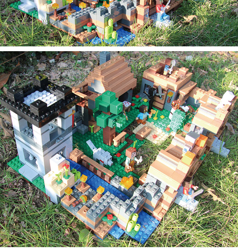 我的世界拼装小颗粒积木男孩子组装村庄房子10岁玩具12岁益智玩具