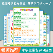 Childrens learning wall chart childrens pinyin early education cognitive enlightenment English alphabet wall sticker radical digital literacy wall chart