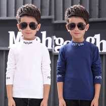 Boys' turtleneck bottoming shirt 2022 spring new children's long sleeve t-shirt medium and large children's spring and autumn pure cotton underwear