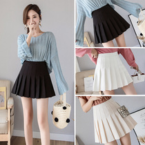 Black pleated skirt short skirt high waist skirt autumn and winter 2021 new autumn college style a-line skirt tb pleated skirt