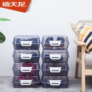 禧天龙塑料鞋柜简易经济型省空间家用宿舍防尘潮组合收纳透明鞋盒