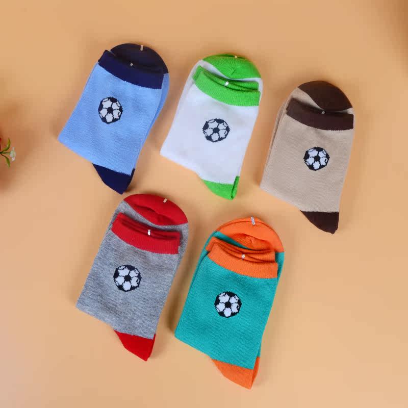 cocowalk春秋款足球图案儿童袜子男童棉袜中大童袜宝宝袜子508025