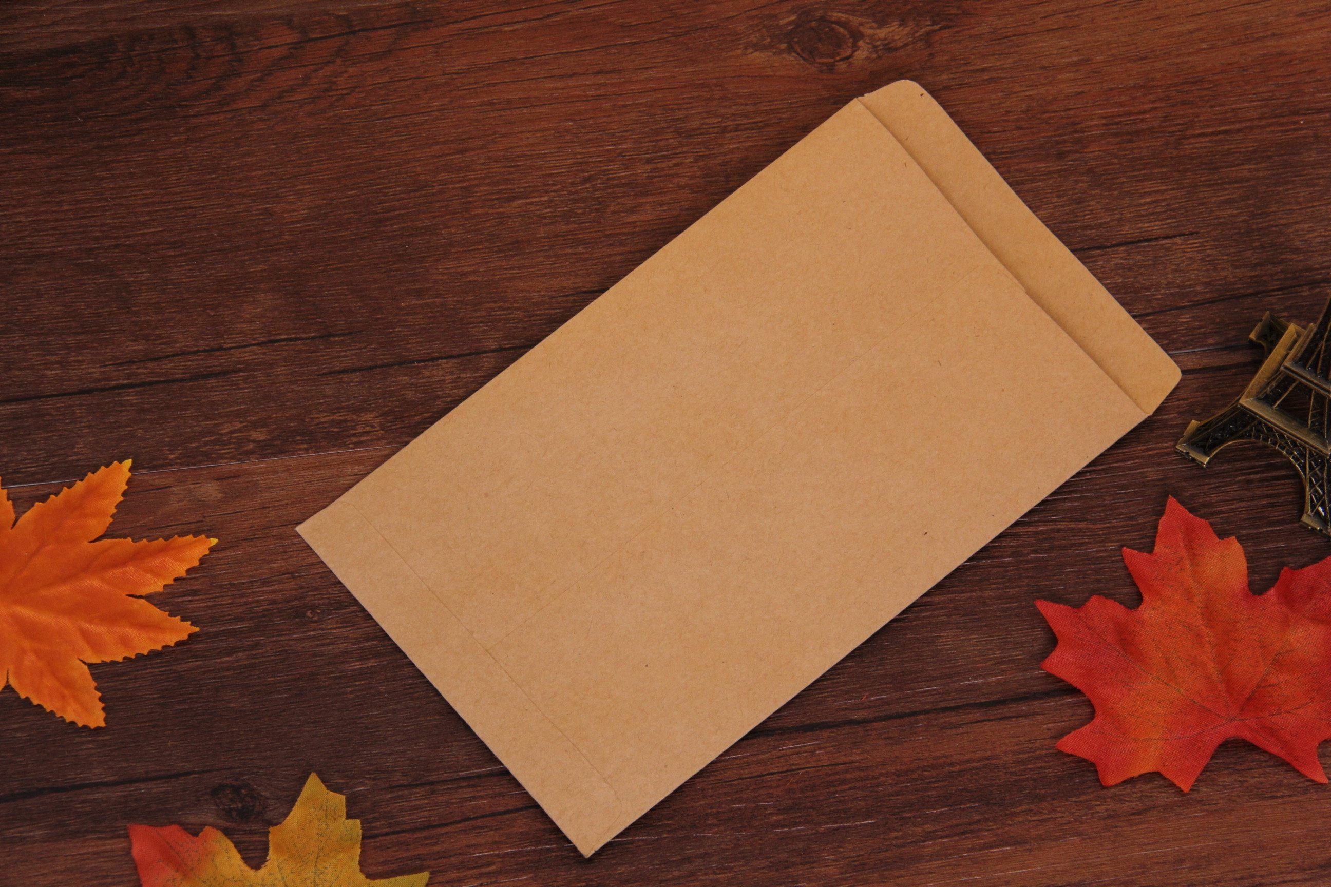 简约复古牛皮纸信封信纸定制 a4牛皮纸大信封加厚增值税空白信封