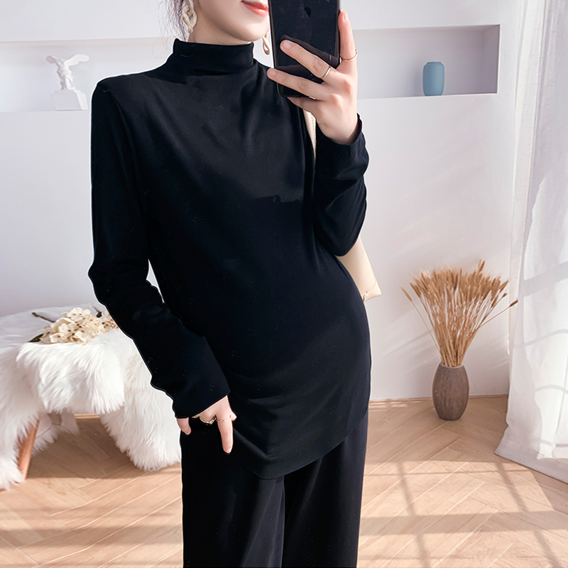 Pregnant woman beating undershirt autumn winter clothing online red ocean gas plus suede hitch-knitted sweatshirt loose big code t-shirt and spicy mother blouses-Taobao