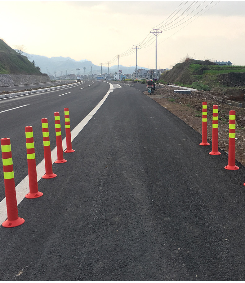 双翔鹏警示柱75cm塑料弹力柱道路标志柱隔离桩路障锥反光柱防撞柱