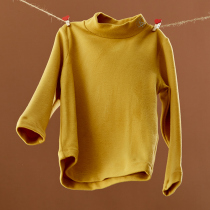 Winter warm childrens underwear De Rong fever boys and girls base shirt middle and big children wear half high collar home clothes