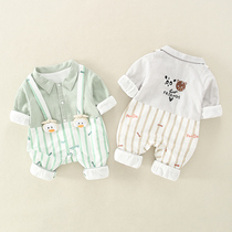 Baby jumpsuit spring and autumn newborn clothes newborn men and women Baby Cotton Straps