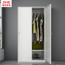 Two door locker office dormitory School iron sheet 2 door cabinet staff Cabinet with lock storage locker storage locker change wardrobe