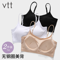 women's camisole vest bra push up tassel breast underwear all-in-one beanie sports summer thin underwear bra