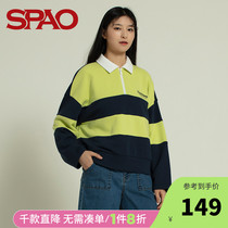 SPAO womens color POLO sweater new fashion trend youth Korean version SPMWA21S21