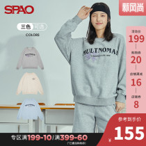 SPAO womens sweater early autumn 2021 new round neck long sleeve printing sweater SPMWB36S17