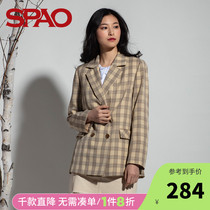 SPAO womens new vintage plaid blazer SPJKA21S41