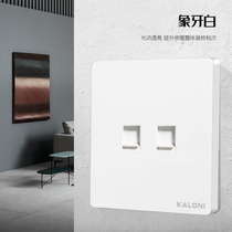Household 86 type concealed white wall two-digit computer network socket dual network cable 2 broadband fiber optic socket panel