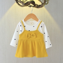 2022 Spring and autumn clothes new female baby princess Liandress 0-1-2-3-year-old girl child skirt baby girl child dress