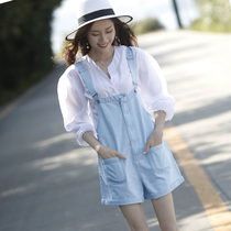 Strap shorts women Summer 2020 new Korean students can love son Women hipster loose denim pants women