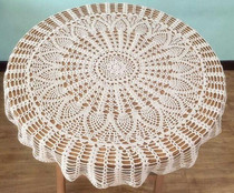 I love my family handmade crochet hook cotton lace hollow woven round tablecloth boutique