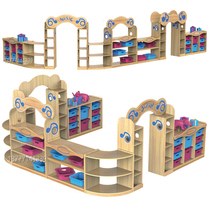 Kindergarten Furniture Children Area Combo Cabinet Area Corner Toy Lockers Corner Cabinet Bookcase Teaching Aids Cabinet Bookcase