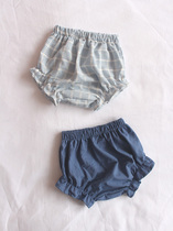 Baby cotton linen lace shorts male and female child baby clothes large PP outside wearing summer clothing outgoing bread pants 0-1-2 years old