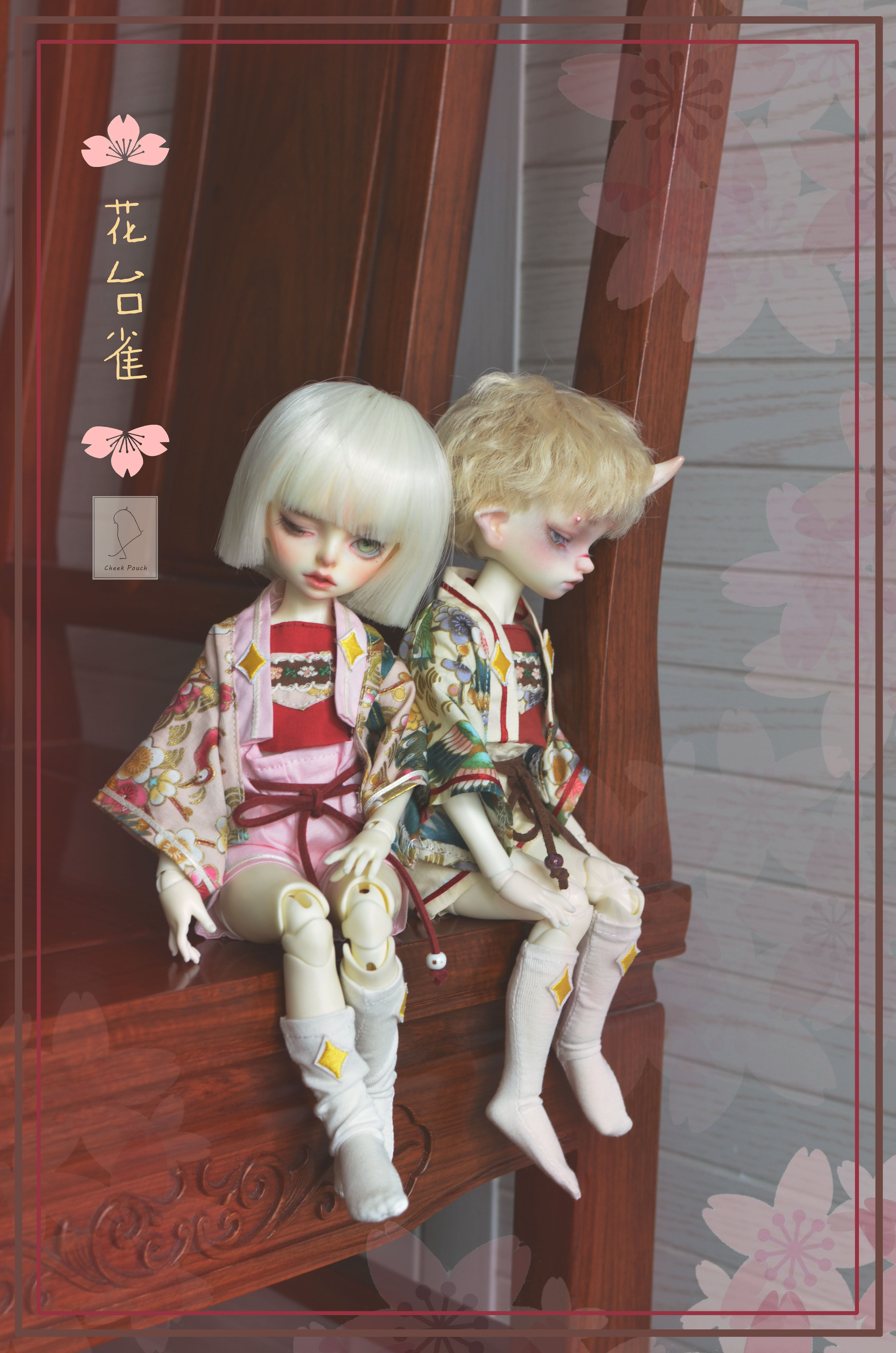 【cheek pouch】花台雀 6分少年 东方和风国风系改良套装