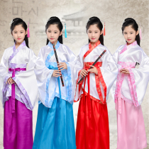 Childrens ancient fairy costume girls Chinese style Hanfu Guzheng performance Childrens girl princess costume performance summer