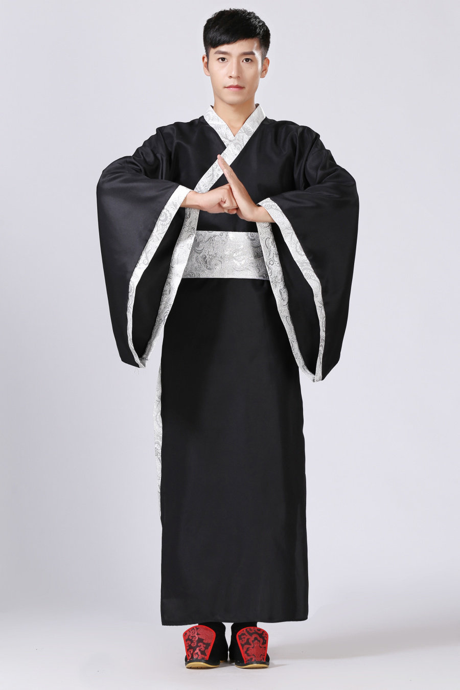 新款古装服装男汉服男士曲裾臣子官服汉朝大臣书生汉服直裾深衣