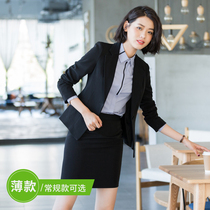 Fried Street Little Suit Jacket Lady Spring Autumn Career Suit Lady West Suit Korean Version Interview Black Temperament Positive Dress Short