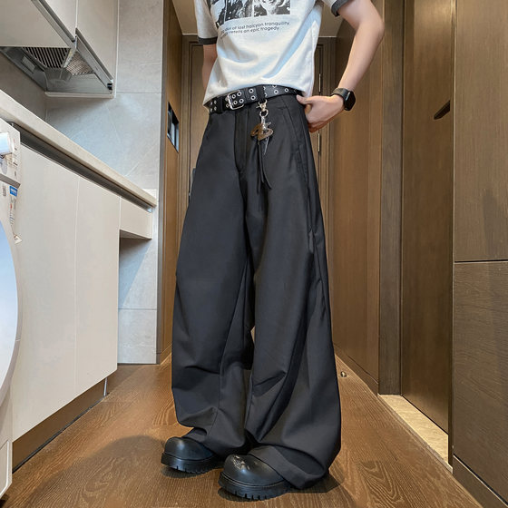 Mom, mom, MGJM American handsome summer wide-leg pinched pleated drooping trousers loose slim casual pants for men and women
Mom, mom, MGJM American handsome summer wide-leg pinched pleated drooping trousers loose slim casual pants for men and women