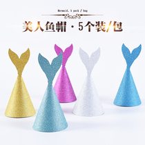 Korean flash mermaid birthday hat creative adult child party hat birthday hat party dress