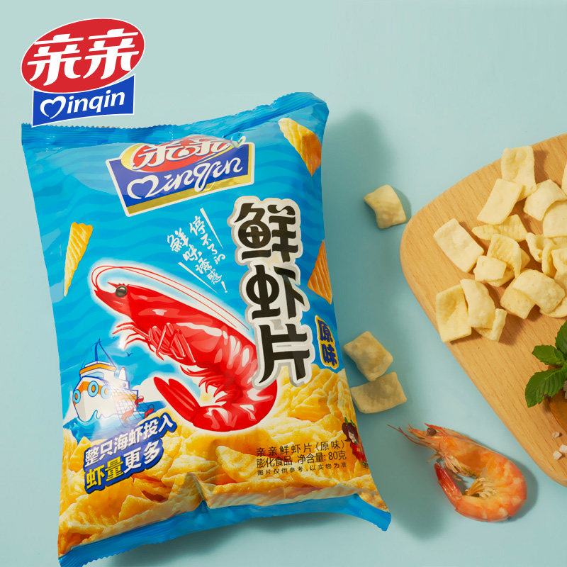 【亲亲旗舰店】鲜虾片80g*4袋(热品库)