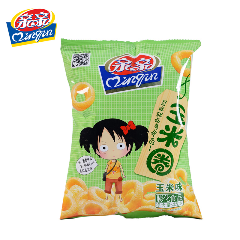 亲亲玉米圈好吃零食休闲食品玉米圈45g*5包甜甜圈膨化食品产品展示图4