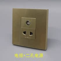 86 type two-hole power supply TV socket Dual-port 2-eye two-hole 10A power supply TV cable TV digital wall socket