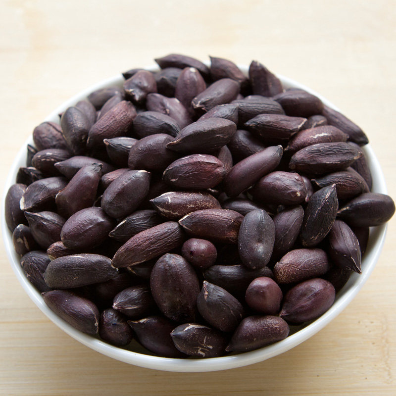 食用富硒黑花生米 不带壳生紫皮黑衣花生仁农家新货满额包邮250克