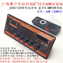 Square dance audio 220V12V battery outdoor trolley case Bluetooth MP3 decoder board microphone tuning 60W power amplifier