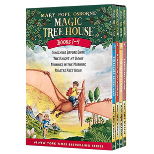 华研原版 神奇树屋 英文原版绘本 Magic Tree House 1-4册全套 美国中小学课外阅读故事章节桥梁书 6-12岁 儿童探险文学小说书籍