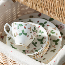 Anna 16 oclock coffee cup European small luxury small exquisite British afternoon tea set Bone china ceramic wild strawberry