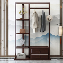 New Chinese-style entrance door hanging hanger indoor living room doorway door Xuanguan Shelf solid wood clothes hat rack bedroom to floor home