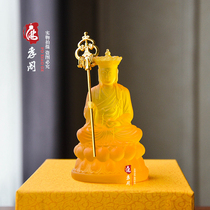 High-grade resin imitation glass Jizo Bodhisattva carry-on Buddha small Buddha statue home offering Jizo King Buddha statue ornaments