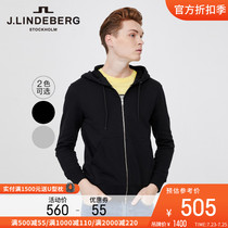 JLINDEBERG Gold Lindberg spring and summer solid color cardigan sports pure cotton hooded long-sleeved sweater mens trend