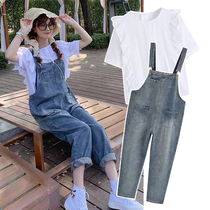 Pregnant womens pants set spring fashion New pregnant womens pants summer jeans spring and autumn shirt two-piece set