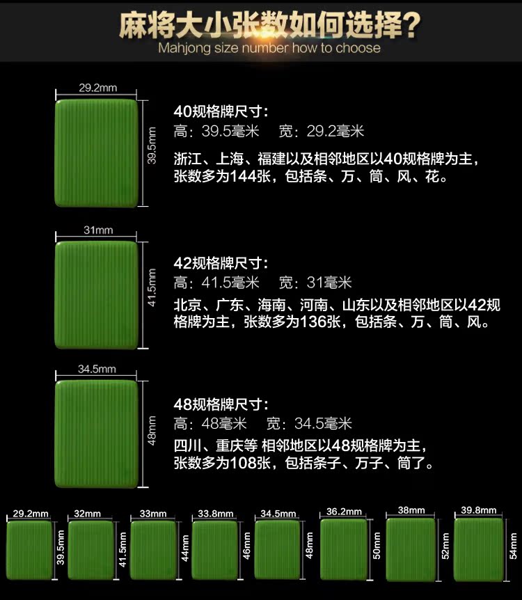 麻将大小,张数如何选择