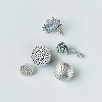 925 Silver Ruyi Lotus Connection Buckle Thai Silver Button Buckle Bracelet Necklace Linker DIY Weaving Accessories Material