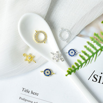 925 silver gold-plated zircon sunflower circle snowflake chain connector accessories DIY handmade beaded bead accessories