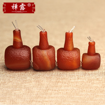 Zen Dew Tibetan three-way Buddha head raisin persimmon red old weathered agate accessories star Moon Bodhi cliff accessories